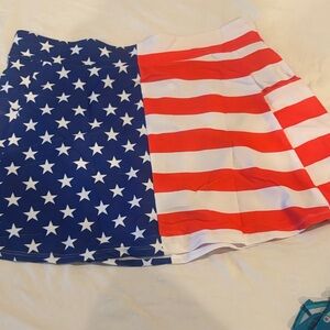 Patriotic Stars & Stripes Mini swim wear  Skirt- Red, White & Blue with pockets.